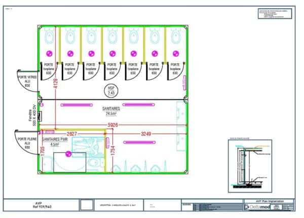 Bâtiment préfabriqué sanitaire occasion 36m²